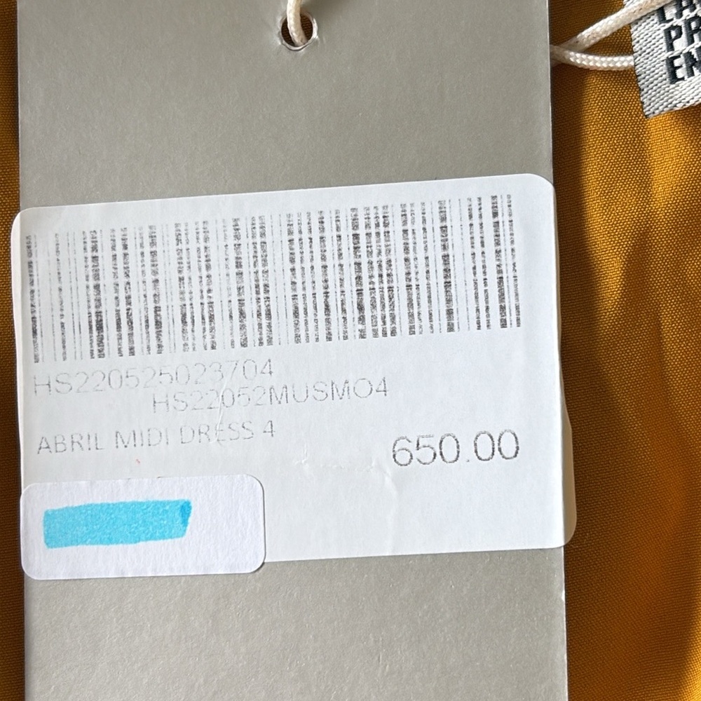 Andres Otalora Abril Asymmetric Pareo Midi Dress Size Orange/Brown Small NWT - Picture 12 of 15